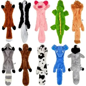 10 Pack Dog Squeaky Toys No Stuffing Plush Chew Toy Animals Crinkle Dog Squeaky Toys Durable Stuffingless Puppy Teething Chew T