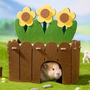 Hamster Hideout - Small Animal Warm House Detachable Felt Washable Guinea Pig House Cozy Hamster Cage Accessories for D