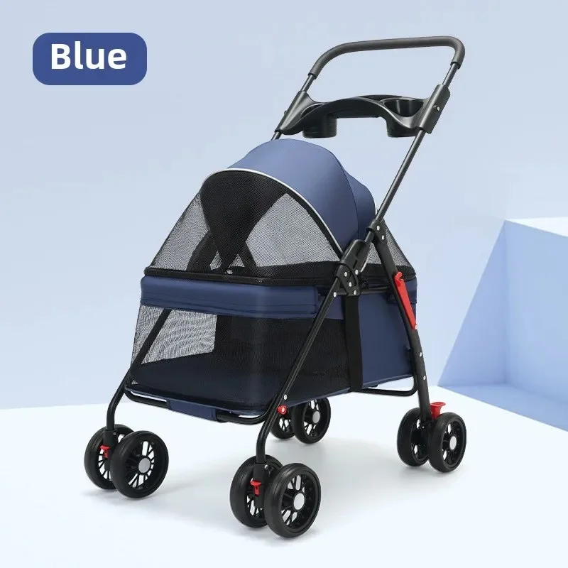 Pet cart, baby cart, small pet cart, lightweight and foldable, suitable for outdoor travel, dog and cat supplies - Image 9