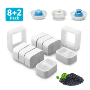 Pet Cat Water Fountain Replacement, Activated Carbon Filters for Ipettie, Ceramic Automatic Circulation