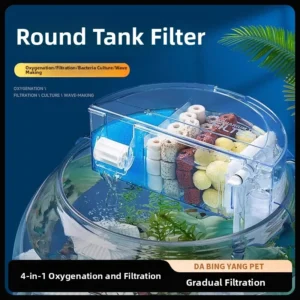Inteated round Aquarium Filter Oxyger Water Purifier Cascade Circulation System Drop Flow Box Aquarium Equipment