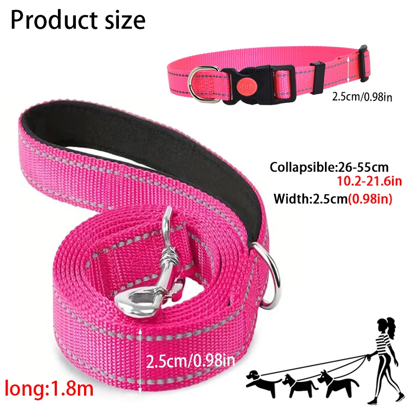 Small Medium large Dogs Reflective Collar Walking Traction Rope Safety Pet Collar Night Soft Adjustable dog collar Pet Supplies - Image 5