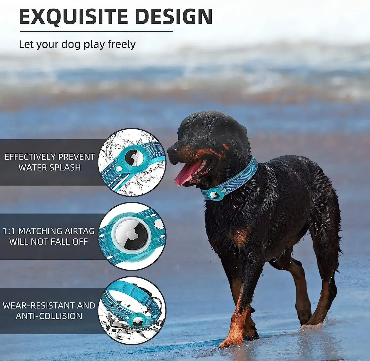 New For Apple Airtag Pet Dog Collar Anti-Lost Reflective Protective Tracker WaterProof For Pet Dog Cat Dog Positioning Collar - Image 4