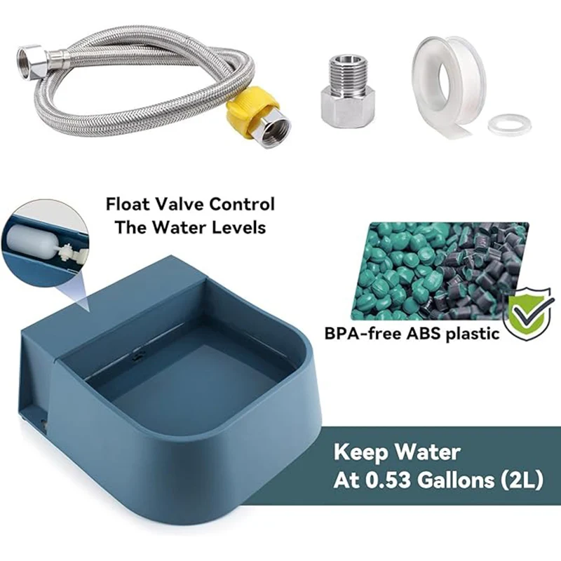 Dog Automatic Water Bowl Dispenser with 1.5m Water Hose 2L Outdoor Auto Fill Pet Water Dispenser for Animal Cat Chickens Rabbits - Image 5