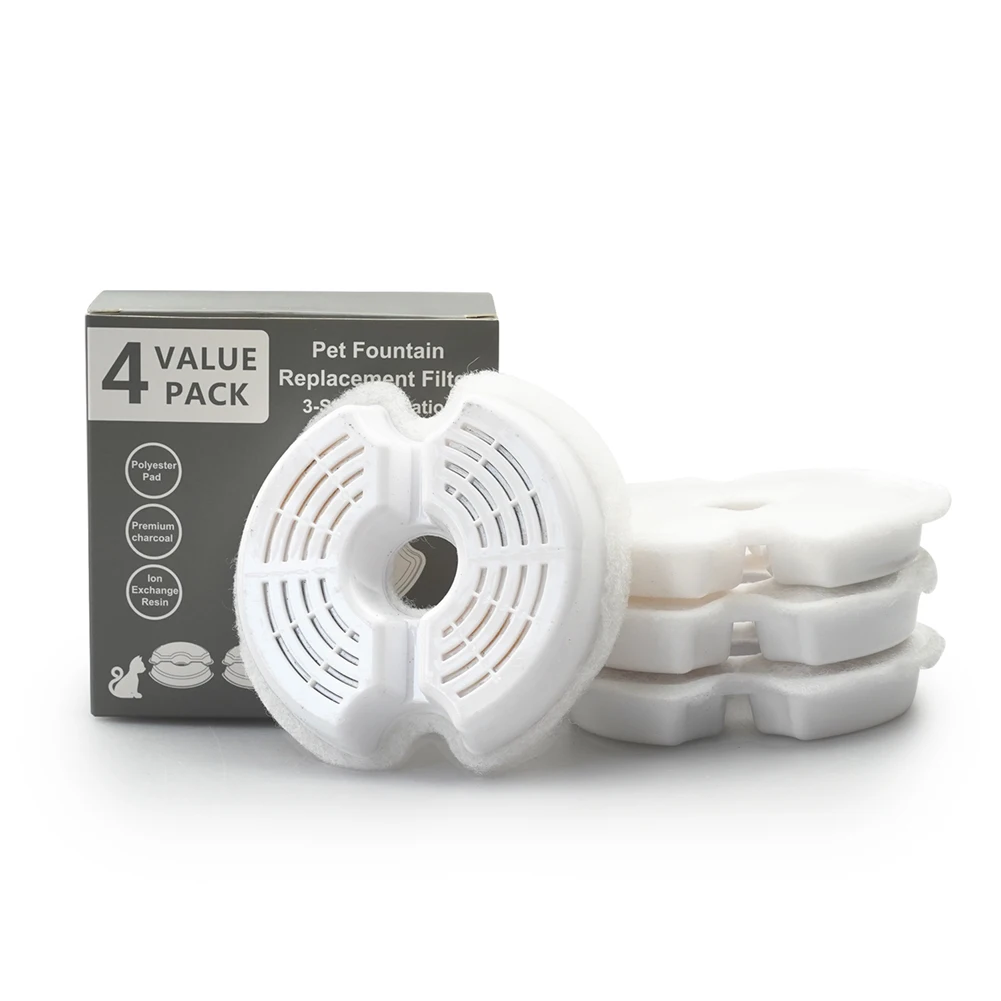 4/8/12Pcs Replaced Activated Carbon Contton Filters For Cat Pet Dog Water Fountain Drinking Dispenser Replacement Set - Image 9