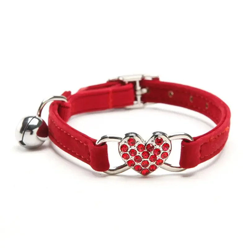 Pet Cat Collar with Bell, Fashion Small Dog Adjustable Collar, Heart Shape Easy Wear Cat Collar, 1PC - Image 8