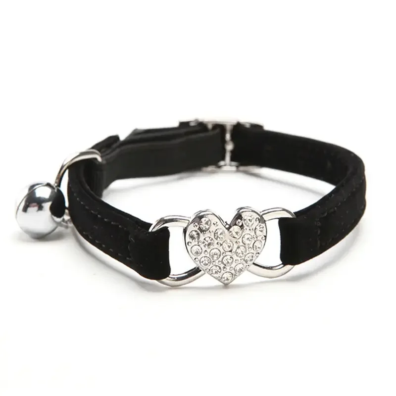Pet Cat Collar with Bell, Fashion Small Dog Adjustable Collar, Heart Shape Easy Wear Cat Collar, 1PC - Image 9