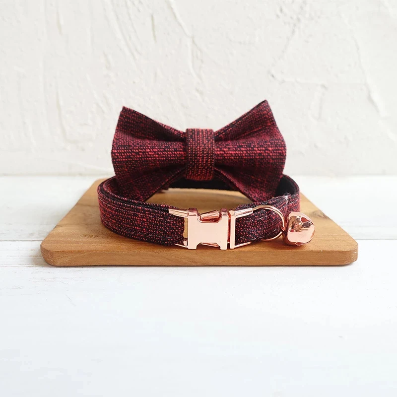 Personalized Cat Collar with Bell Bow tie Engraving Cat Necklace Tag Name Kitten Collars for Small Dog Collar Adjustable Custom - Image 7
