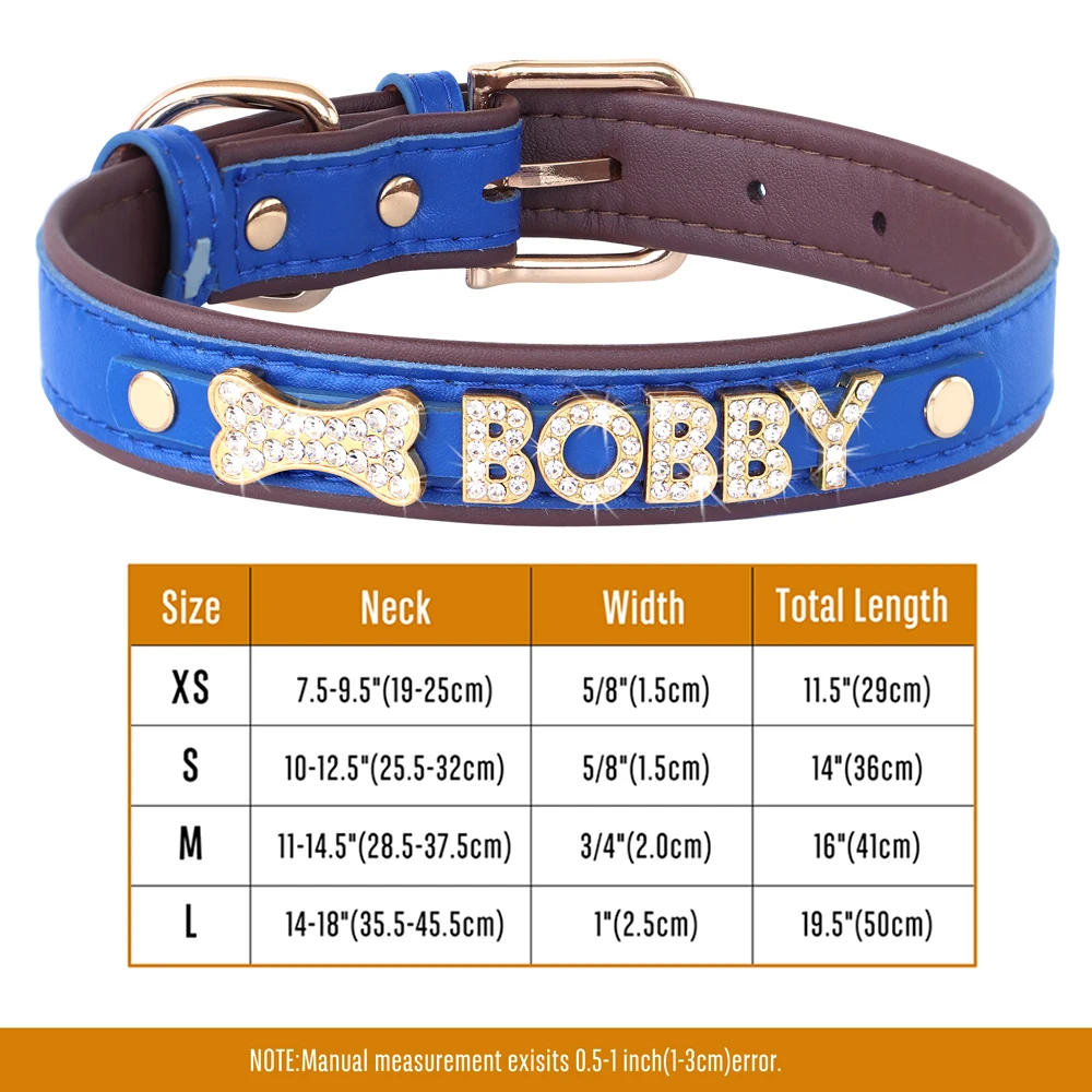 Personalized Puppy Dog Collar Bling Rhinestone Dogs Name Collars Chihuahua Pug Cat Collars Name Letter Charm Pet Accessories - Image 10