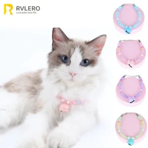 Pet Collar With Bell Dopamine Color Acrylic Colorful Dog Puppy Cat Accessories Kitten Collar Adjustable Bell Ring Necklace Pet