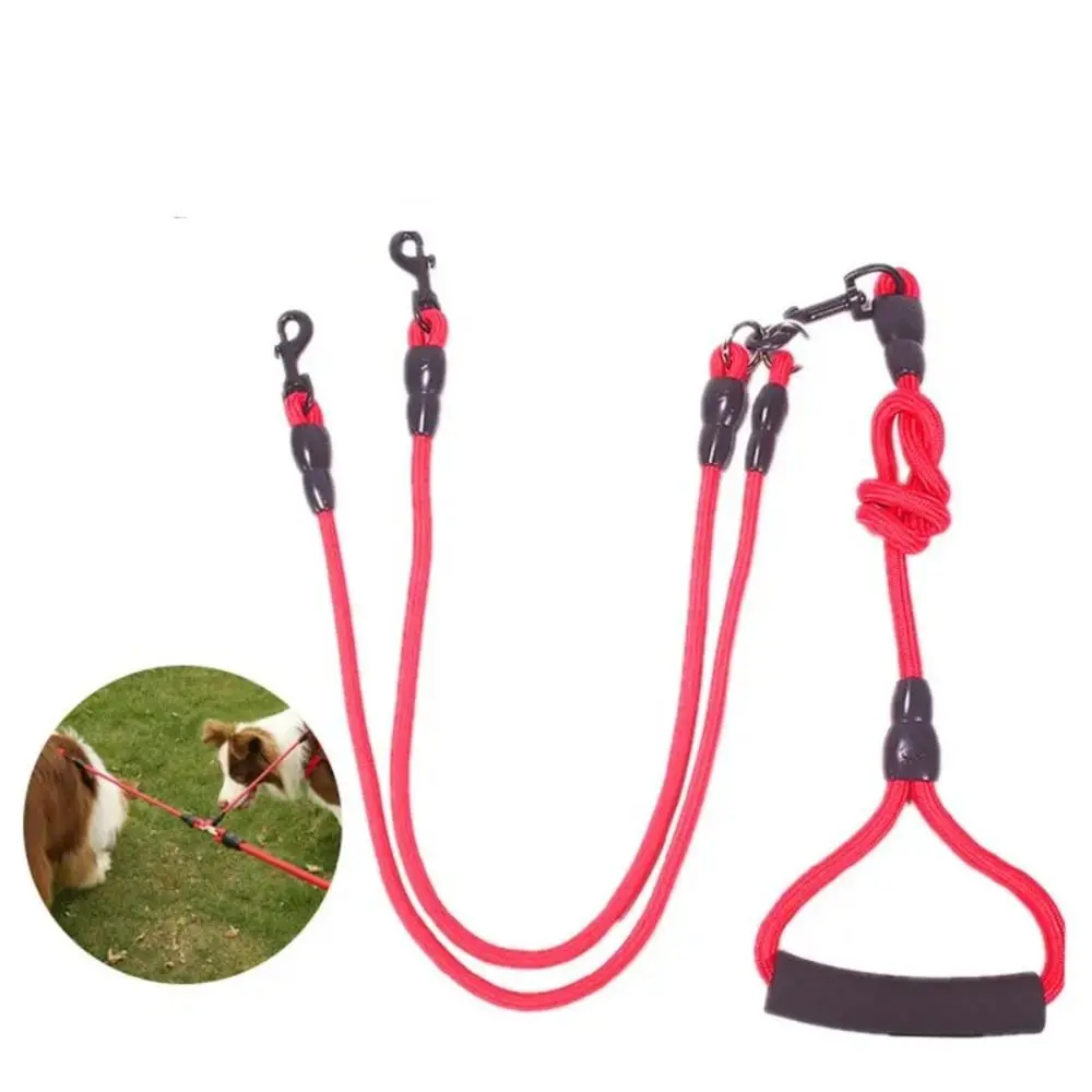 Pet Leash Nylon Double Dual Two Heads Dogs Rope 2 Way Coupler Walk Dogs Collars Harness Leads Dog Leashes - Image 4