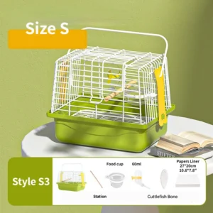 Bird Transport Cage Portable Double Shoulder Bird Carrier Bag Parrot Standing Stick for Outgoing Travel Lovebirds Bird Supplies