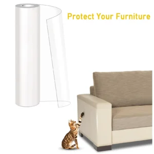 45x300cm Anti Cat Scratch Furniture Protector Self-Adhesive Peelable Cat Training Protectors PVC Transparent Tape for Couch Sofa
