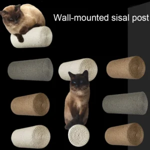 Wall Mounted Cat Ladder Bridge for Cat Scratching Post Sisal Rope Cat Tree House Tower Cat Step for Cat Climbing Pet Furniture