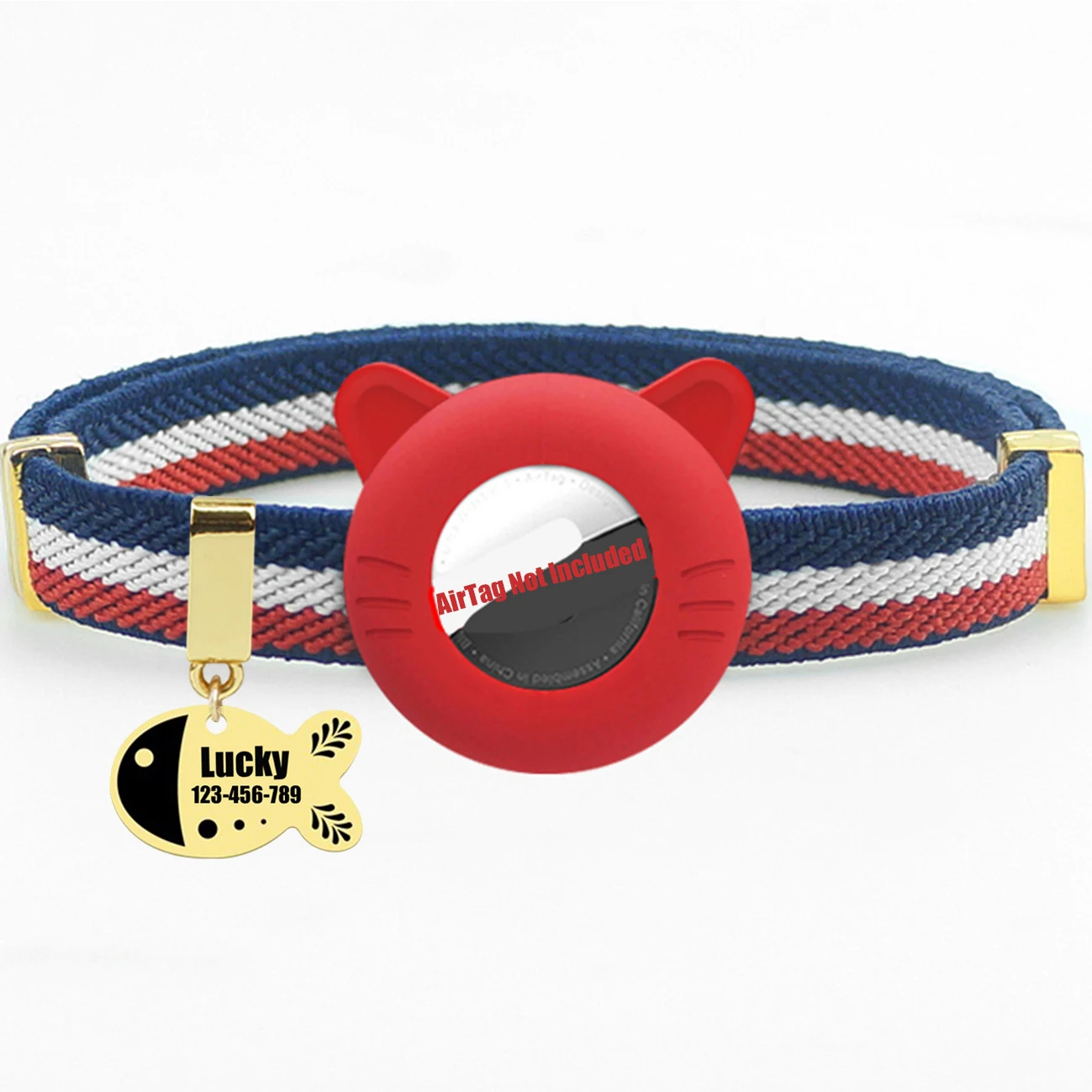 Customized Cat Collar Pet ID Name Tag For AirTag Holder Cute Cat Necklace Tracker Elastic Kitten Dog Collars Not Included GPS - Image 17