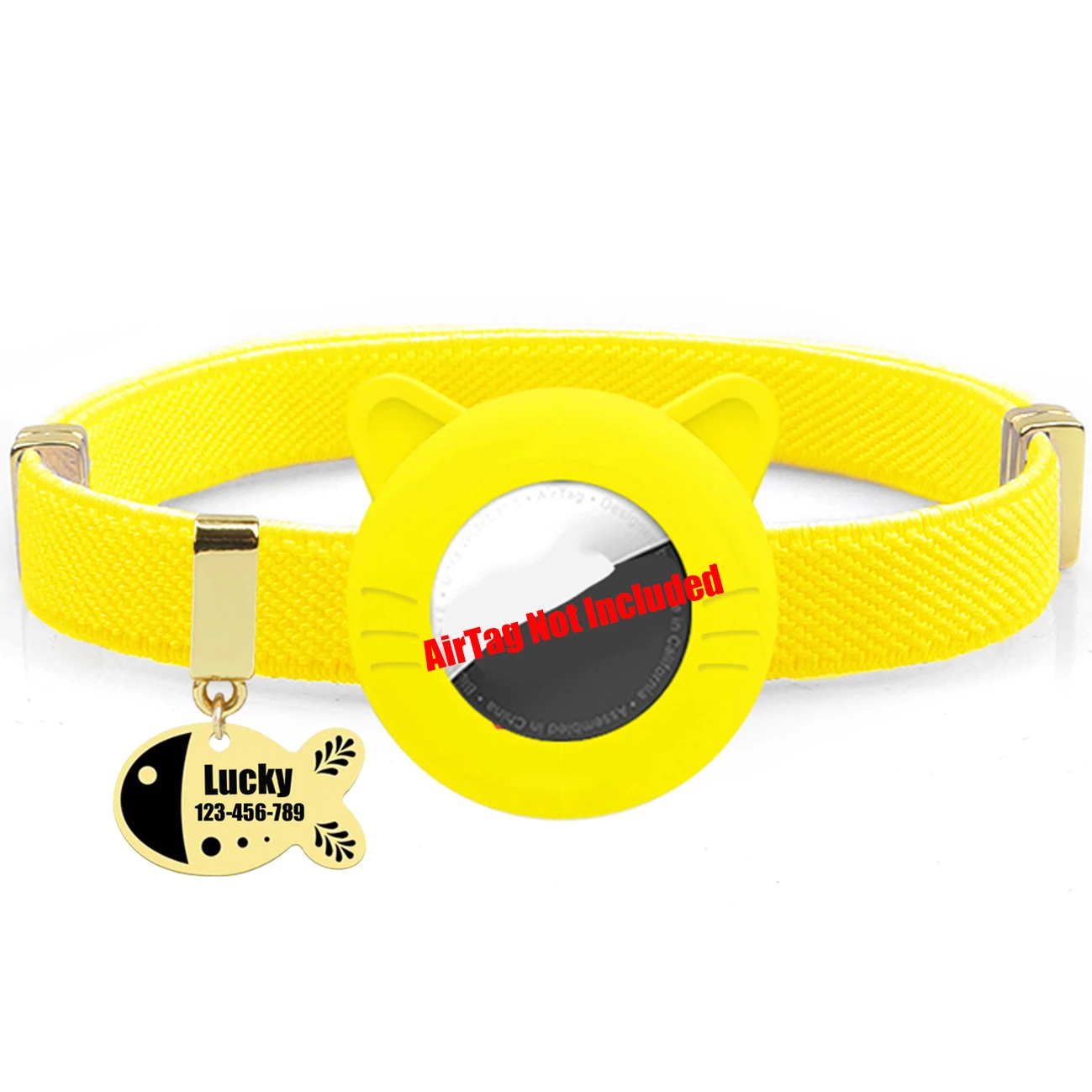 Customized Cat Collar Pet ID Name Tag For AirTag Holder Cute Cat Necklace Tracker Elastic Kitten Dog Collars Not Included GPS - Image 7