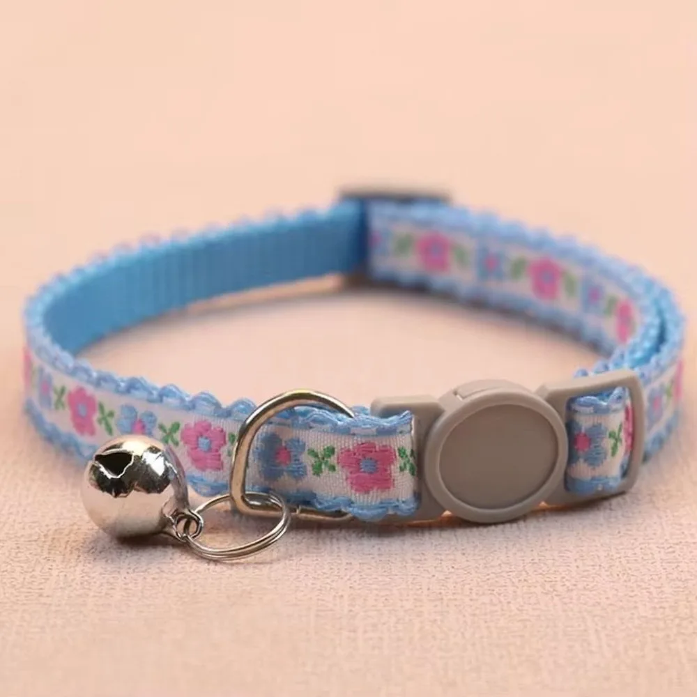 Fashion Floral Embroidered Cat Collars Adjustable Durable Pet Collars Cute Lace Collar With Bell Cat Supplies - Image 16