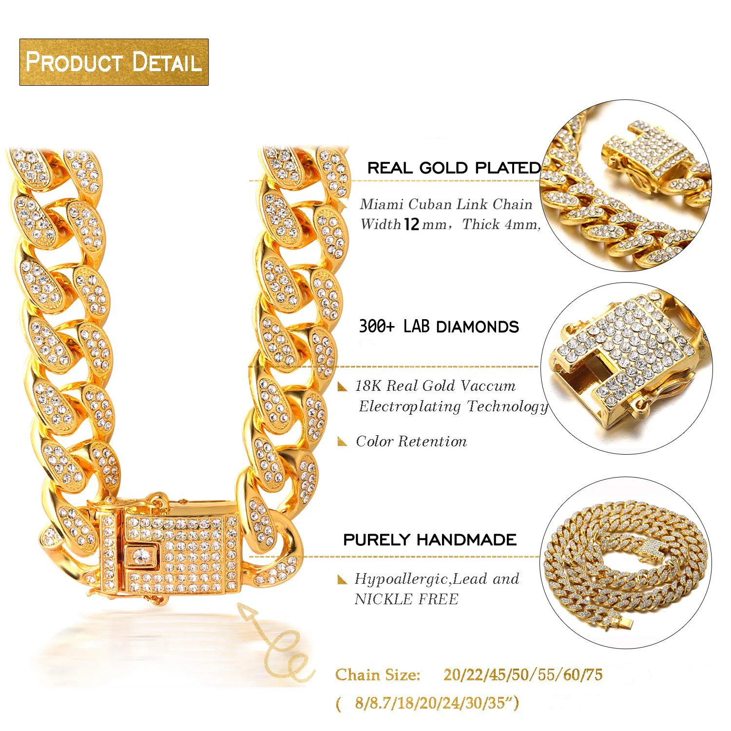 Luxury Cuban Link Cat Necklace Jewelry Rhinestone Collar Cat Gold Chain Kitten Wedding Prom Costume Accessories for Cats Puppy - Image 3