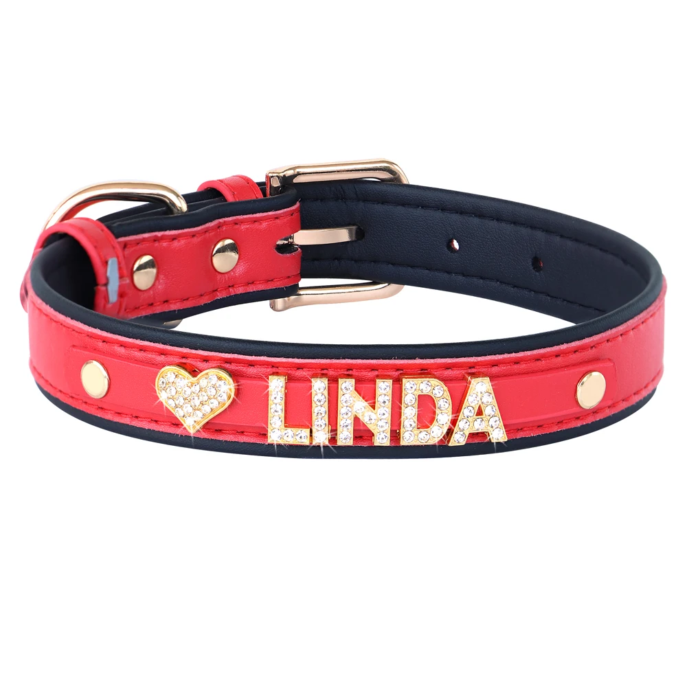Bling Rhinestone Cat Collar Free Custom Puppy Cats Collars Personalized Kitten Name Charms Pet Crystal Necklace Cat Accessories - Image 11