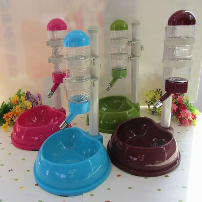 Pet Cat Dog Water Drinker Dispenser Food Stand Hamster Feeder Dish Bowl Bottle Automatic Fountain Drinker 4 Colors - Image 2