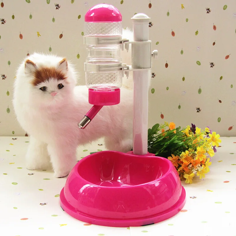 Pet Cat Dog Water Drinker Dispenser Food Stand Hamster Feeder Dish Bowl Bottle Automatic Fountain Drinker 4 Colors - Image 3