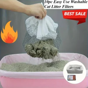 10pcs Washable Cat Litter Filters - Easy to Use, Recyclable, Excellent Workmanship, Designed for Pet Litter Box Liners