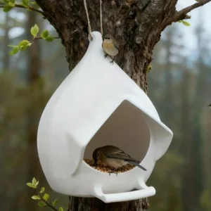 Plastic Waterproof Hanging Bird Feeder Rainproof with Stand Bird Feeding Dispenser Large Capacity Bird Feeder Tray Garden