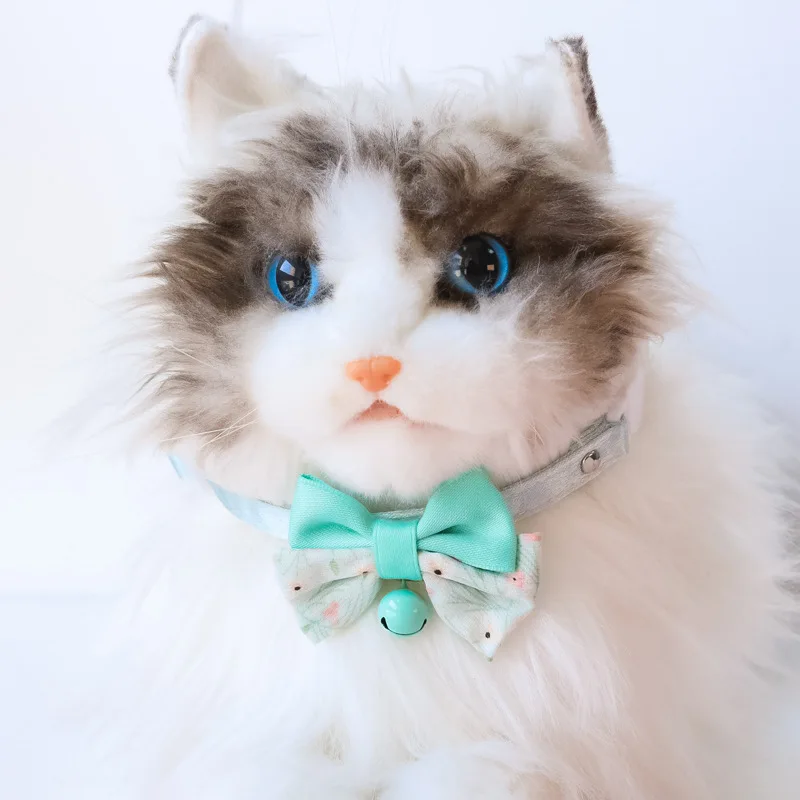 Bow Pet Collar, Cat Dog Collar Macaron Bell Safety Buckle Gradient Floral Bow Adjustable Knot Cat Collars for Kitten and Puppies - Image 3