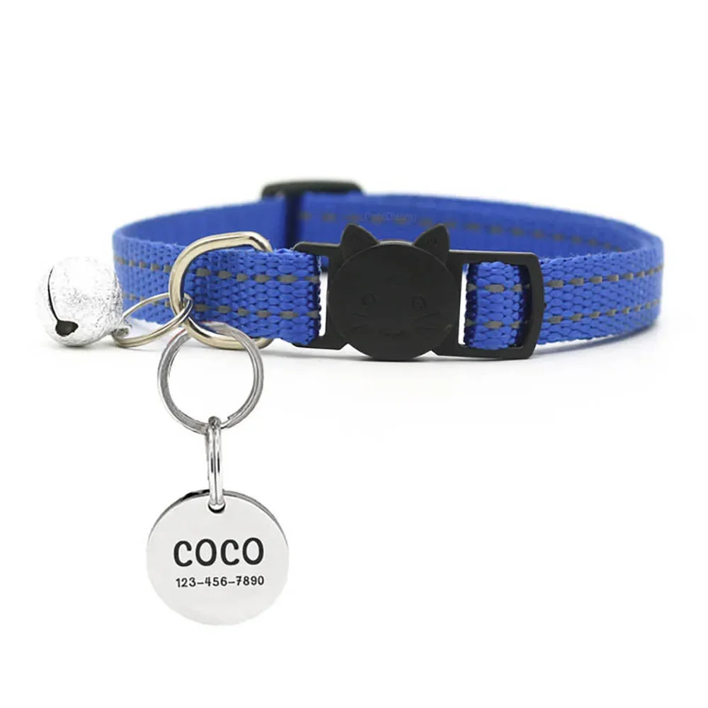 Personalized ID Tag Cat Collar Bell Engraving Safety Breakaway Small Dog Nylon Adjustable for Puppy Kitten Necklace Dropshipping - Image 12