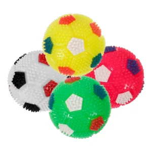 4 Pcs Squeaker Ball Dog Toy Luminous Elastic Spiky Ball Squeezy Bouncy Toy Balls for Men Women Adults Teens and Pets