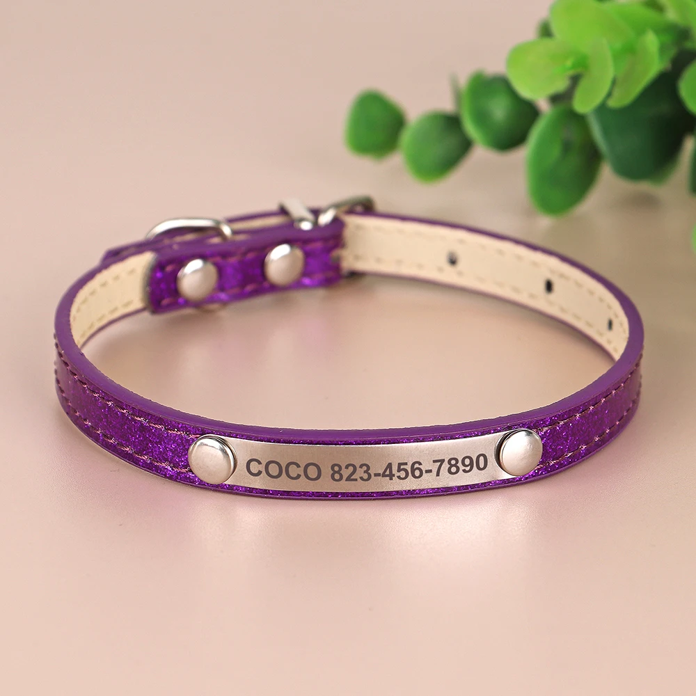 Anti-lost Cat ID Collar Personalized Puppy Cat Collars Necklace Free Engraved ID Name Tag For Kitten Cats Small Dogs Bling - Image 8
