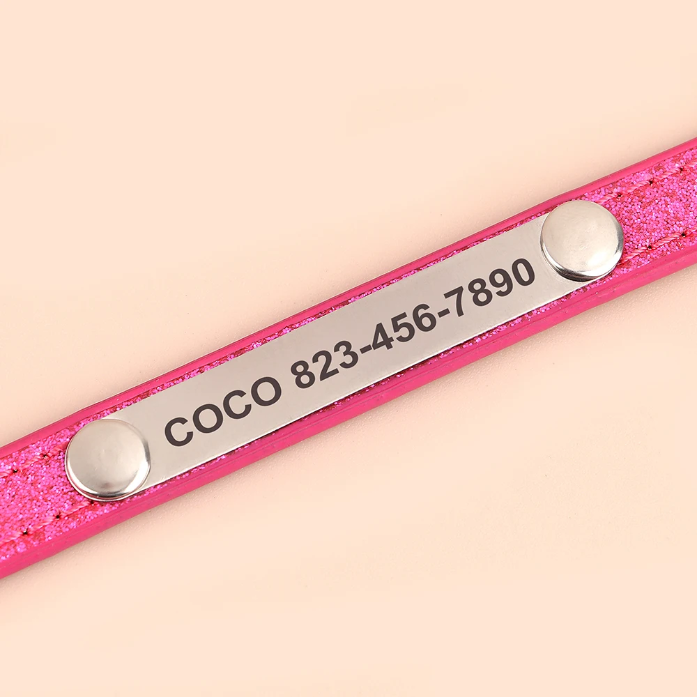 Anti-lost Cat ID Collar Personalized Puppy Cat Collars Necklace Free Engraved ID Name Tag For Kitten Cats Small Dogs Bling - Image 4