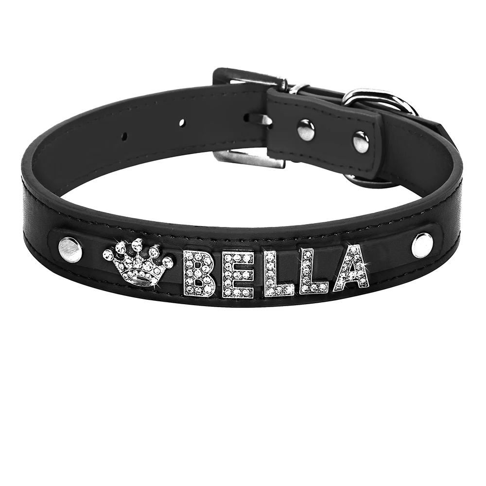 Bling Rhinestone Cat Collar Free Custom Puppy Cats Collars Personalized Kitten Name Charms Pet Crystal Necklace Cat Accessories - Image 19