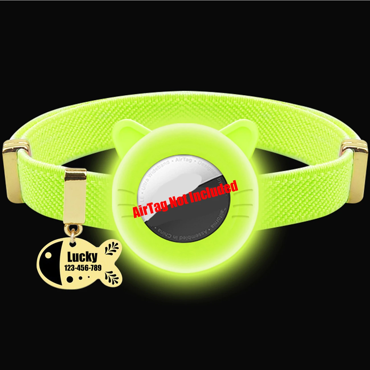 Customized Cat Collar Pet ID Name Tag For AirTag Holder Cute Cat Necklace Tracker Elastic Kitten Dog Collars Not Included GPS - Image 12