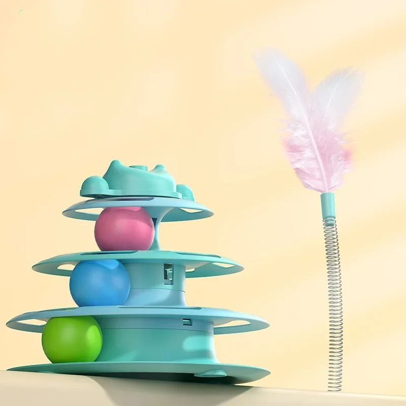 Funny Cat Pet Toy Cat Toys Intelligence Triple Play Disc Cat Toy Balls Ball Toys Pets Pink Blue Green Orange Pet Products - Image 5
