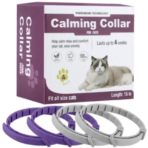 4Pcs Cat Calming Collar Cat Pheromone Collar Adjustable Calming Pheromone Collar Anti-Anxiety Comfort Cat Calm Collar for Cats