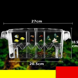 PETFORU 4 Rooms High Clear Fish Breeding Box Acrylic Aquarium Breeder Box Double Guppies Hatching Incubator Isolation