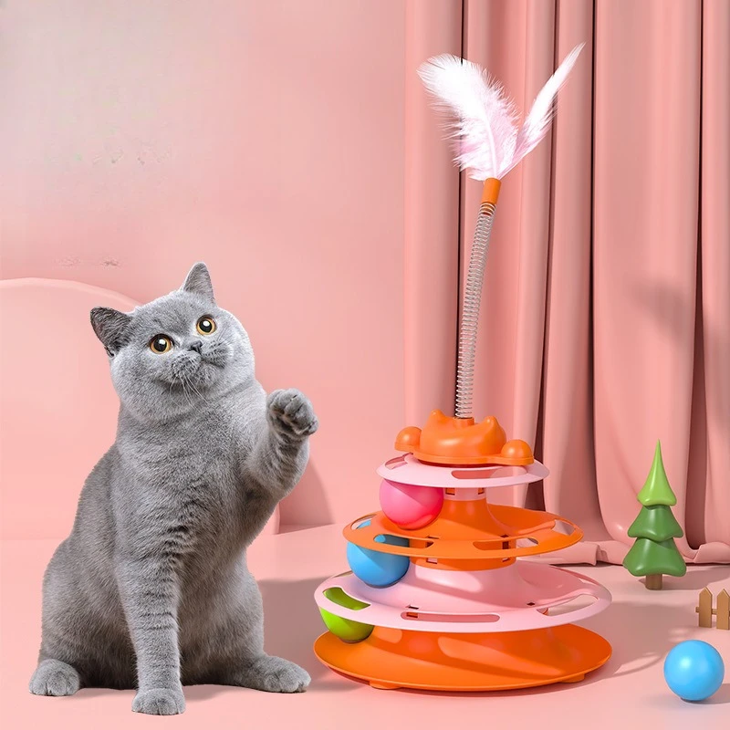 Funny Cat Pet Toy Cat Toys Intelligence Triple Play Disc Cat Toy Balls Ball Toys Pets Pink Blue Green Orange Pet Products - Image 7