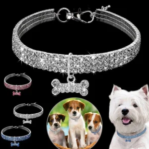 Puppy Neck Collar for Dogs Collar Rhinestone Jewelry Chihuahua Crystal Jewelry Adjustable Engraved Text Dog Collar GXQ08