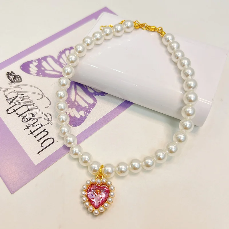 New Cute Exquisite Adjustable Cat Collar High Simulation Pearls Summer Pet Necklace Fashion Neck Decoration Supplies For Kitten - Image 15