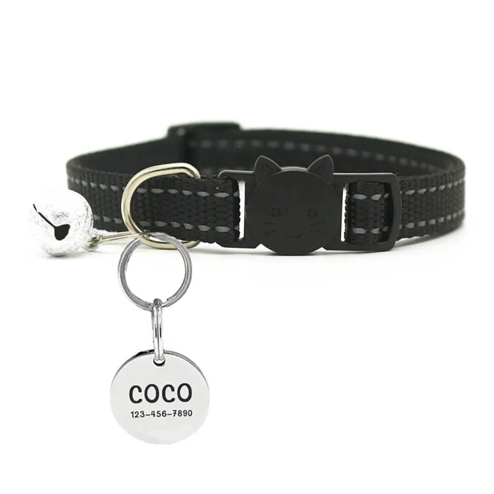 Personalized ID Tag Cat Collar Bell Engraving Safety Breakaway Small Dog Nylon Adjustable for Puppy Kitten Necklace Dropshipping - Image 11