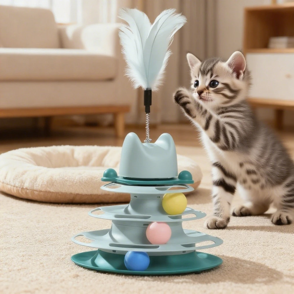 Funny Cat Pet Toy Cat Toys Intelligence Triple Play Disc Cat Toy Balls Ball Toys Pets Pink Blue Green Orange Pet Products