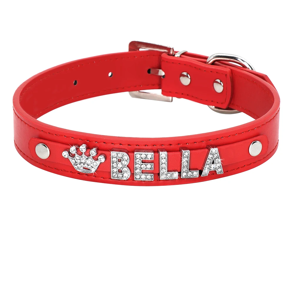 Bling Rhinestone Cat Collar Free Custom Puppy Cats Collars Personalized Kitten Name Charms Pet Crystal Necklace Cat Accessories - Image 16