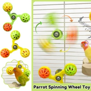 Fabaishi Parrot Bell Rotating Toy Windmill Peony Tiger Skin Chewing Toy For Relaxation And Entertainment Spin Ball Turntable Toy