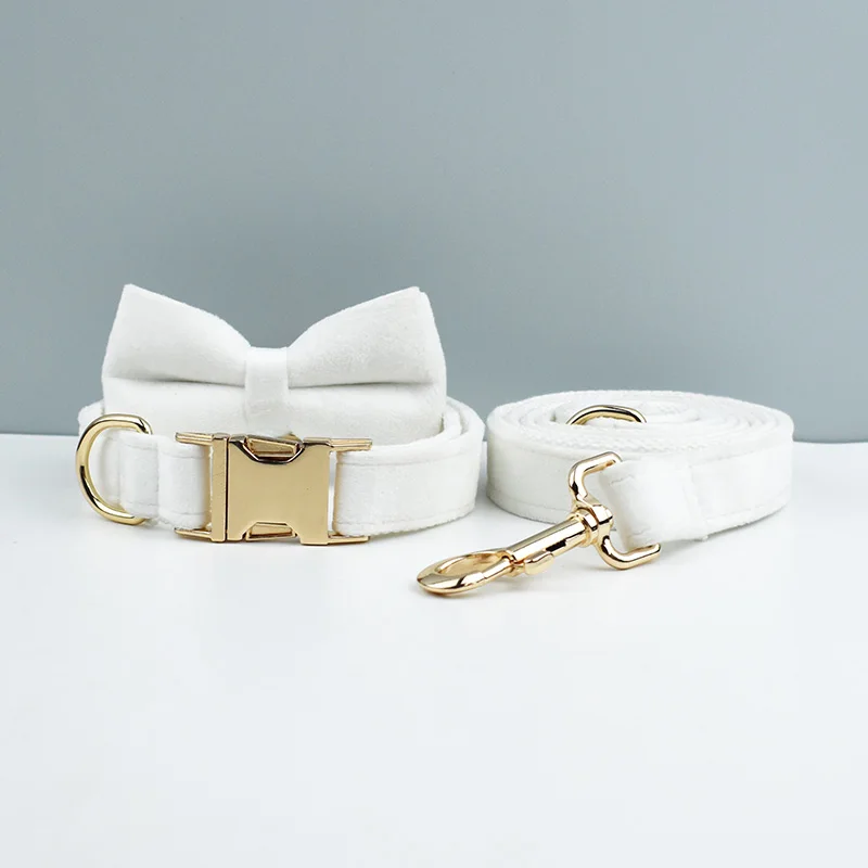 Velvet Collar Free Engrave Dog Collar Leash For Medium Big Pet Necklace Dog Accessories Dog Collars - Image 15