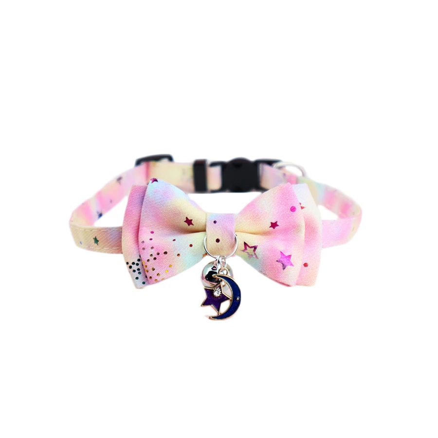 Star Cat Collar with Bell Breakaway Bowknot Small Pet Dog Collars Necklace Quick Release Collier Chain for Puppy Goats - Image 8