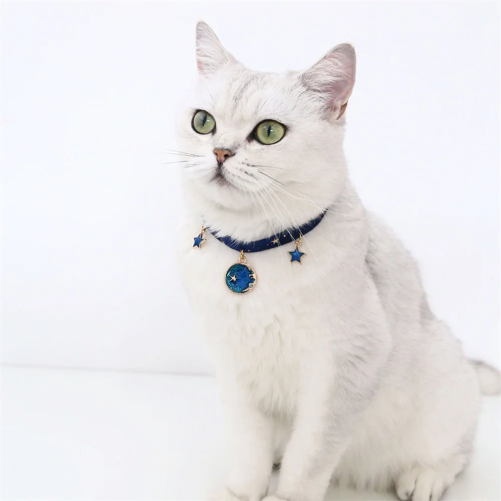 Multicolor Cat Collar Pet Collar Kitten Dog Tie Adjustable Neck Strap Cute Moon Star Puppy Cat Necklace Pets Accessories - Image 5