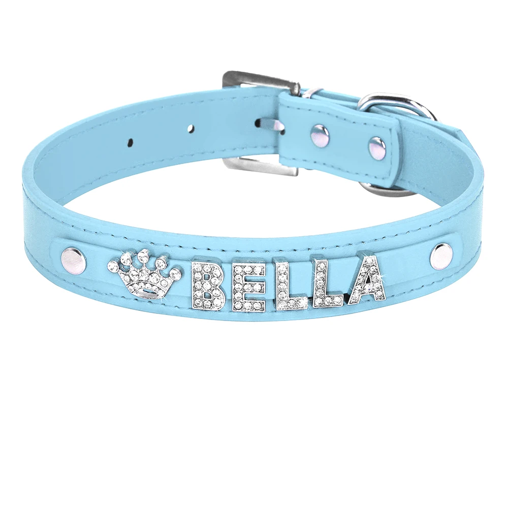 Bling Rhinestone Cat Collar Free Custom Puppy Cats Collars Personalized Kitten Name Charms Pet Crystal Necklace Cat Accessories - Image 18