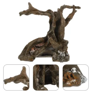 Brown Resin Aquarium Tree Root Craft Driftwood Decor Realistic Fish Tank Ornament Underwater Decoration