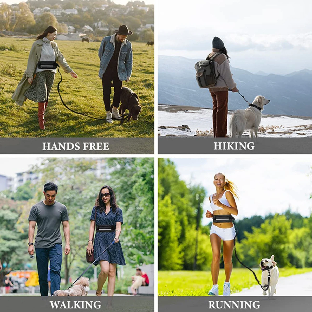 Hands Free Dog Leash for Running Walking Reflective Leash with Waist Bag Retractable Elastic Belt Dog Traction Rope Pet Products - Image 6